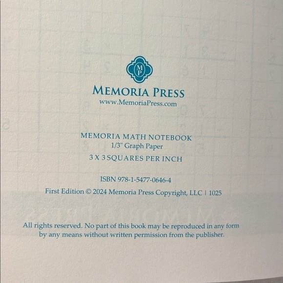 Memoria Math Notebook Graph Paper - Picture 2 of 2